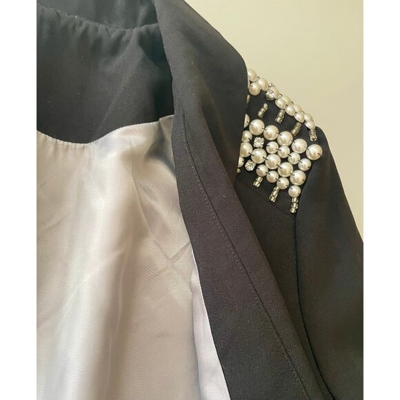 Vintage Blazer, Size S/M, 90s Black Western Style Jacket with Pearl Epaulettes - Picture 5 of 9